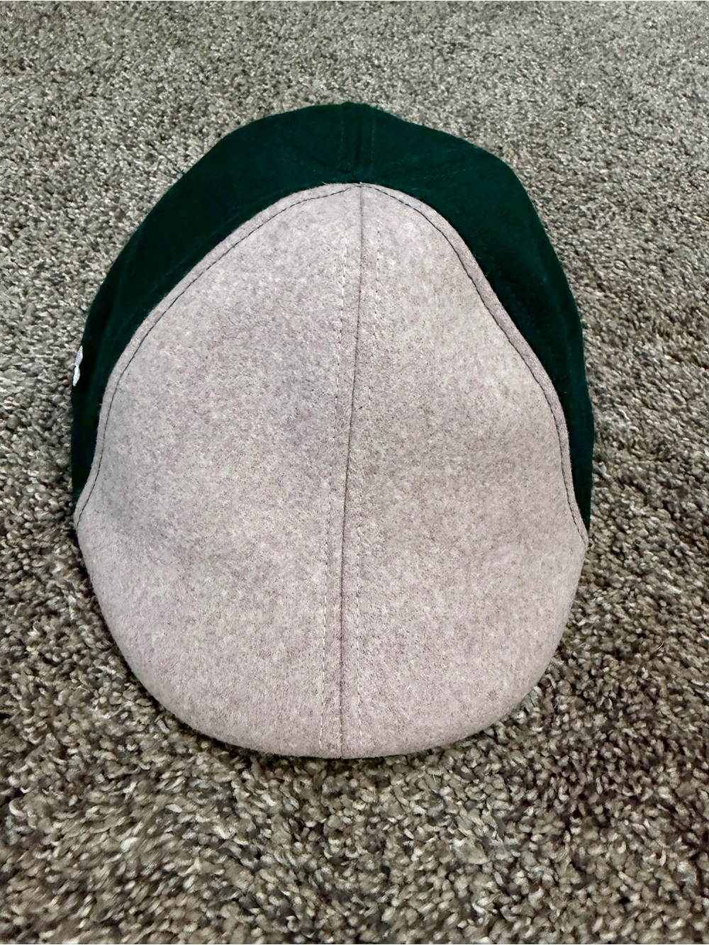 Boston Scally Mickey Ward Men's Two-Tone Wool Flat Cap - Green & Beige